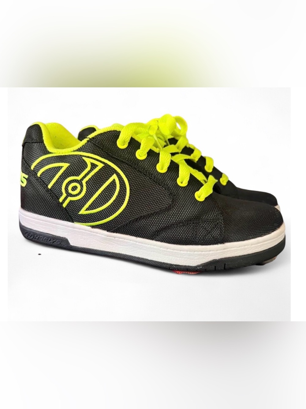 Heelys Unisex Kids Size 6 Black/Yellow/White Low Top Wheeled Sneakers New